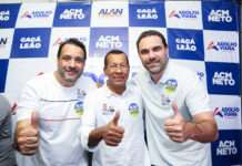Prefeito de Santo Antônio de Jesus, Genival Deolino, participou de adesivaço dos candidatos a deputado, Alan Sanches e Adolfo Viana