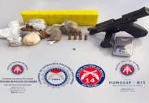 Ação conjunta do 14o. BPM, COPPM, DHPP, PATAMO, RONDESP BTS e 4a. COORPIN apreende armas e drogas: SAJ