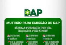 Prefeitura, através da Secretaria de Agricultura (SAAB), realizará mutirão de emissão de DAP