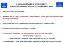 Curso básico em atacado/supermercado: gratuito e beneficente, dia 18, em S.A.JESUS