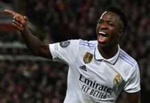 Com show de Vini Jr, Real Madrid vira e goleia o Liverpool no Anfield