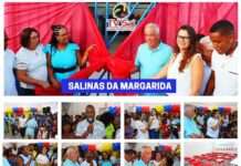 Crianças receberam, de forma entusiasta, prefeito Wilson, na entrega da Escola Clodoaldo Brito, revitalizada, em Cairu: SALINAS DA MARGARIDA