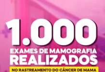 SALINAS DA MARGARIDA: 1000 exames de mamografia, no rastreamento de câncer de mama, dias 02 a 11.02