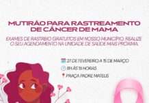 Prefeitura, em parceria com a Secretaria de Saúde do Estado (SESAB), realizará mutirão para rastreamento de câncer de mama