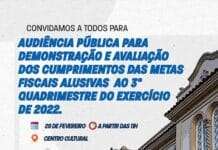 Prefeitura informa à população acerca de audiência pública a ser realizada em 28 de fevereiro