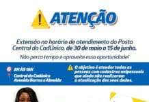 Prefeitura de Santo Antônio de Jesus realizará extensão no horário de atendimento do Posto Central do CadÚnico