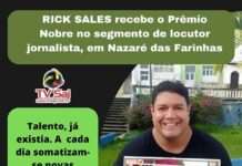 Rick Salles recebe o Prêmio Nobre no segmento de locutor em Nazaré das Farinhas