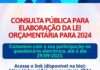 Prefeitura informa à população acerca de Audiência Pública Digital a ser realizada até 29 de setembro