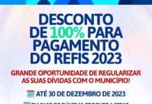 Prefeitura, através da Secretaria da Fazenda (SEFAZ), instituiu o Programa de Recuperação de Créditos Fiscais (REFIS), até 30/12/2023