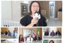 Mara Pepe (presidente da Câmara) e Aline (vereadora) discorrem sobre sessão solene dessa terça-feira, em Salinas da Margarida