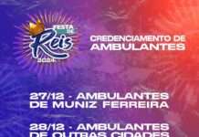 Credenciamento de ambulantes para a Festa de Reis em Muniz Ferreira será nos dias 27 e 28 de dezembro, presencialmente no setor de Tributos