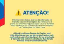 SAJ: Prefeitura informa a população acerca de alteração no trânsito nas intermediações da Feira Livre