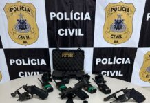 Polícia Civil apreende armas de fogo em ações contra estelionatários Logo