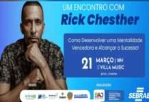 Rick Chester faz palestra dia 21 de março, pelo SEBRAE, em Santo Antonio de Jesus: despertar mentalidade vencedora e alcance de sucesso