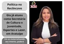 Giu de Maragojipinho, PSDB, pré-candidata à prefeita, propõe desenvolvimento para Aratuípe
