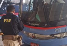 Passageiro de ônibus interestadual é preso pela PRF por falsidade ideológica, em Tianguá (CE) — Polícia Rodoviária Federal ônibus.jpg