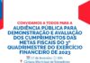Prefeitura informa à população acerca de audiência pública para demonstração e avaliação dos cumprimentos das metas fiscais do 3º quadrimestre do exercício financeiro de 2023 – Prefeitura de Santo Antônio de Jesus – BA Prefeitura informa à população acerca de audiência pública para demonstração e avaliação dos cumprimentos das metas fiscais do 3º quadrimestre do exercício financeiro de 2023 – Prefeitura de Santo Antônio de Jesus - BA