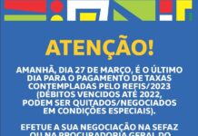 SAJ: Prefeitura informa a toda a população acerca do prazo de encerramento para quitação/negociação do REFIS/2023 – Prefeitura de Santo Antônio de Jesus – BA SAJ: Prefeitura informa a toda a população acerca do prazo de encerramento para quitação/negociação do REFIS/2023 – Prefeitura de Santo Antônio de Jesus - BA
