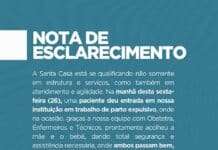 Santa Casa de Misericórdia fez acolhimento de mãe e bebê, em trabalho de parto compulsivo:SAJ