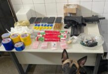 Submetralhadora e drogas são encontradas com líder de facção Logo