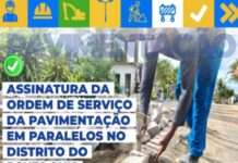 Prefeito Gileno assinou Ordem de Serviço para pavimentação, em paralelos, do Ponto Chic: MUNIZ FERREIRA