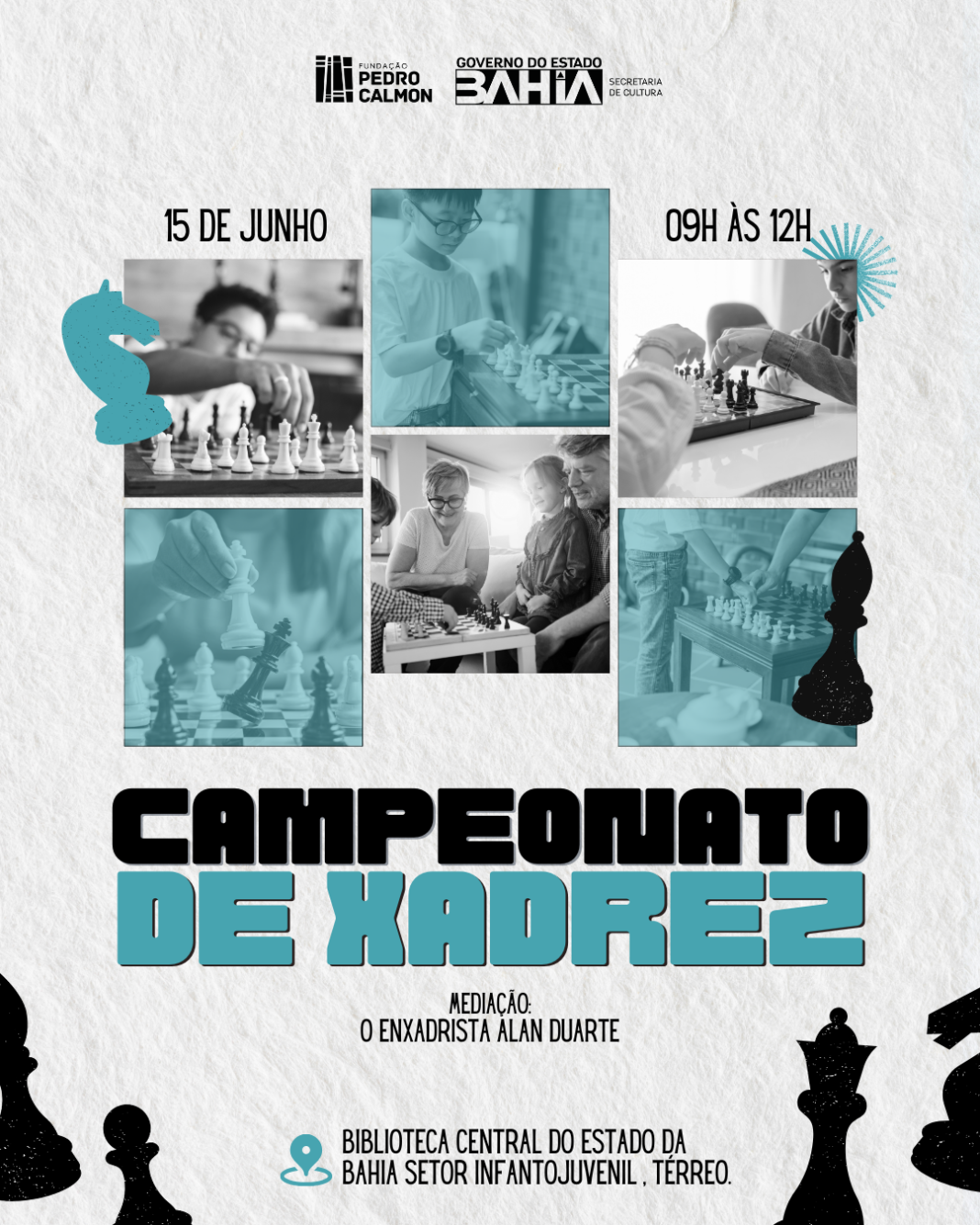 Biblioteca Central do Estado da Bahia promove campeonato de xadrez Logo