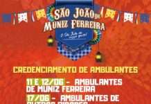 Prefeitura de Muniz Ferreira abre cadastramento de ambulantes e proíbe venda de bebidas em vidro no São João