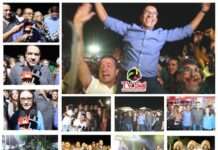 Prefeito Genival, nos braços do povo, regozijou-se da receptividade, na 1a. noite do São Pedro da Sapucaia, em Santo Antonio de Jesus