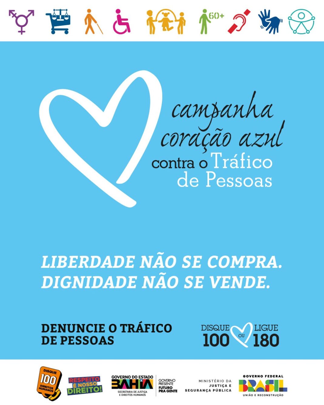 Combate ao tráfico de pessoas: SJDH participa da campanha internacional Logo