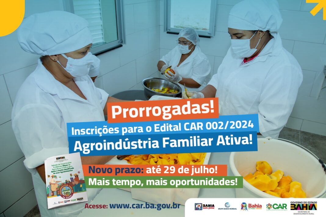 Edital de Apoio a Agroindústrias Familiares vai até 29 de Logo