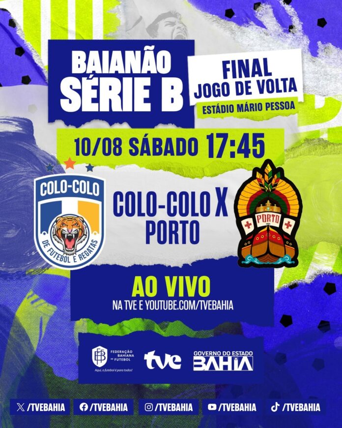 Colo Colo e Porto decidem o Baianão Série B neste sábado (11), na TVE