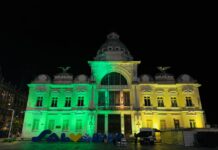 Governo do Estado celebra 50 anos da relação Brasil-China com iluminação em prédios públicos na capital Logo