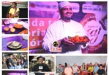 LUIZ DE ALENCAR, chef de cozinha, mostrou segredos na confecção de acarajé e bolinho de estudante, nessa 6a. feira, 09, no Festival Sabores de SAJ