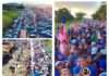 Nesse domingo, 18, precedendo a inauguração do comitê de campanha Tany Motos-Paty, uma multidão “tingiu”as ruas de azul, em Laje