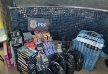 PRF apreende mercadorias vindas do Paraguai na BR 262 em Betim (MG) — Polícia Rodoviária Federal Mercadorias Paraguai em Betim.jpeg