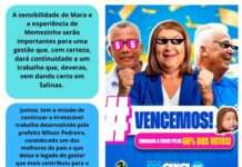 Eleita com 8.218 votos (66,55% dos votos válidos), Profa. Mara prepara-se para dar continuidade ao trabalho de Wilson Pedreira, em Salinas da Margarida