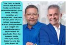 Tote Fróes/Neneu, eleitos com 2.282 votos (53,85), tem a missão de colocar Dom Macedo Costa nos trilhos do desenvolvimento