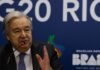 Secretário-geral da ONU pede “espírito de consenso” para G20 avançar Secretário-geral da ONU pede "espírito de consenso" para G20 avançar