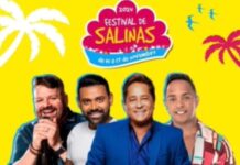 Nesse domingo, 17, último dia do FESTIVAL DE SALINAS 2024, munícipes e visitantes, além de diversas outras atrações culturais, terão as performances de DANNIEL VIEIRA, LEONARDO, PABLO e LA FÚRIA
