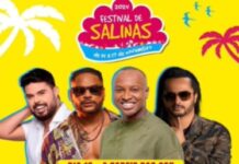 Hoje, sábado, 16, terceiro dia do FESTIVAL DE SALINAS 2024, a partir das 20h, IZAQUE GOMES, THIAGUINHO, PARANGOLÉ e KART LOVE