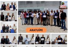 Prefeito Tone, vice Sivaldo e vereadores de Aratuípe, diplomados, nessa 3a. feira, 17, em Nazaré das Farinhas