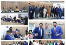 Prefeito Genival Deolino, vice Cristina e os 15 vereadores empossados nessa 4a. feira, 01, em Santo Antonio de Jesus