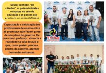 Prefeito Gileno participou da abertura da Jornada Pedagógica, na noite dessa 3a. feira, 11, em Muniz Ferreira