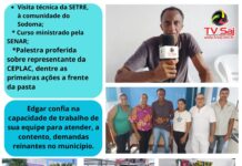 Secretário de Agricultura, Comércio, Indústria, Turismo e Meio Ambiente, Edgar Alves, fala das primeiras ações de sua pasta, na gestão Gileno-Vavá: MUNIZ FERREIRA