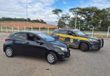 Hyundai HB20 roubado em São Paulo é recuperado pela PRF na BR 381 em Perdões (MG) — Polícia Rodoviária Federal HB 20 recuperado Perdões.jpeg
