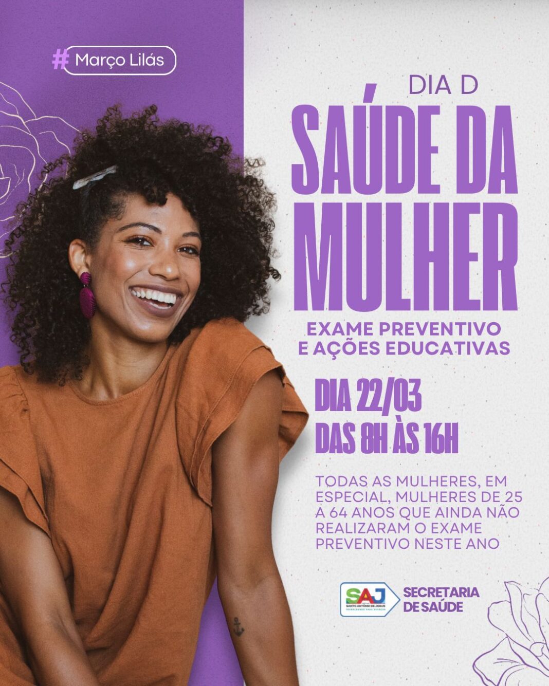 Prefeitura de Santo Antônio de Jesus realizará o Dia D Prefeitura de Santo Antônio de Jesus realizará o Dia D da Saúde da Mulher – Prefeitura de Santo Antônio de Jesus - BA