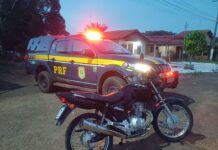 PRF apreende moto adulterada em Wanderlândia/TO — Polícia Rodoviária Federal prf foto.jpg