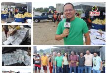 Gestão Gileno-Vavá entregou 17 toneladas de alimentos (peixe e arroz),nessa 4a. feira, 16, contemplando 8 mil famílias, em Muniz Ferreira