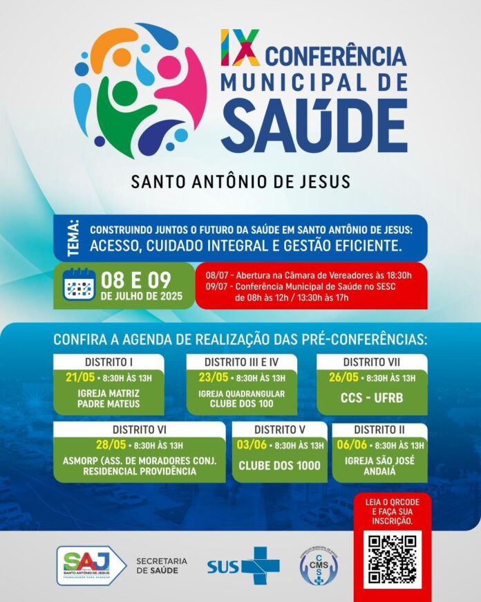 Prefeitura de Santo Antônio de Jesus promoverá a IX Conferência Municipal de Saúde – Prefeitura de Santo Antônio de Jesus - BA