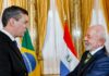 Lula e Santiago Peña conversam sobre caso de espionagem da Abin Lula e Santiago Peña conversam sobre caso de espionagem da Abin